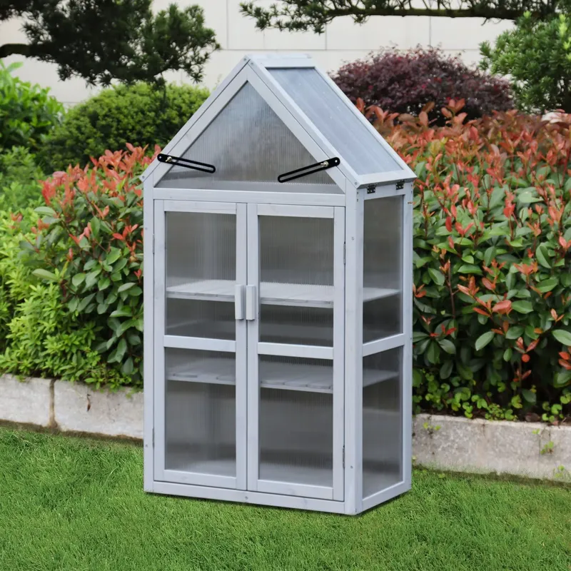Polycarbonate Greenhouse Aluminum Frame - Mini Gray Greenhouse Kit for Aluminum